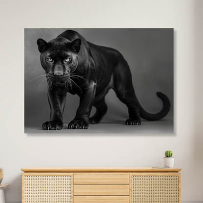 Black & White Panther Wall Art Canvas Print