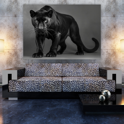 Black & White Panther Wall Art Canvas Print