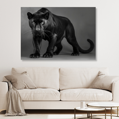 Black & White Panther Wall Art Canvas Print