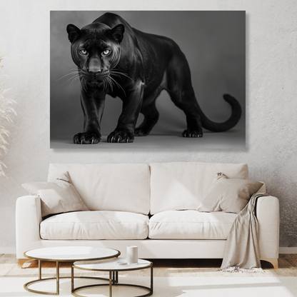 Black & White Panther Wall Art Canvas Print
