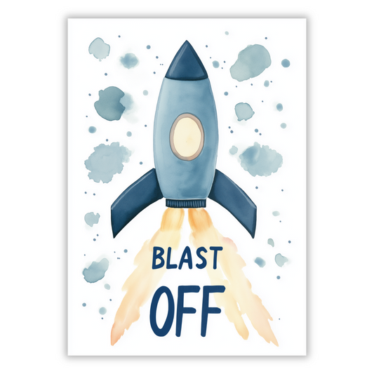 Blast Off Rocket Canvas Wall Art Print