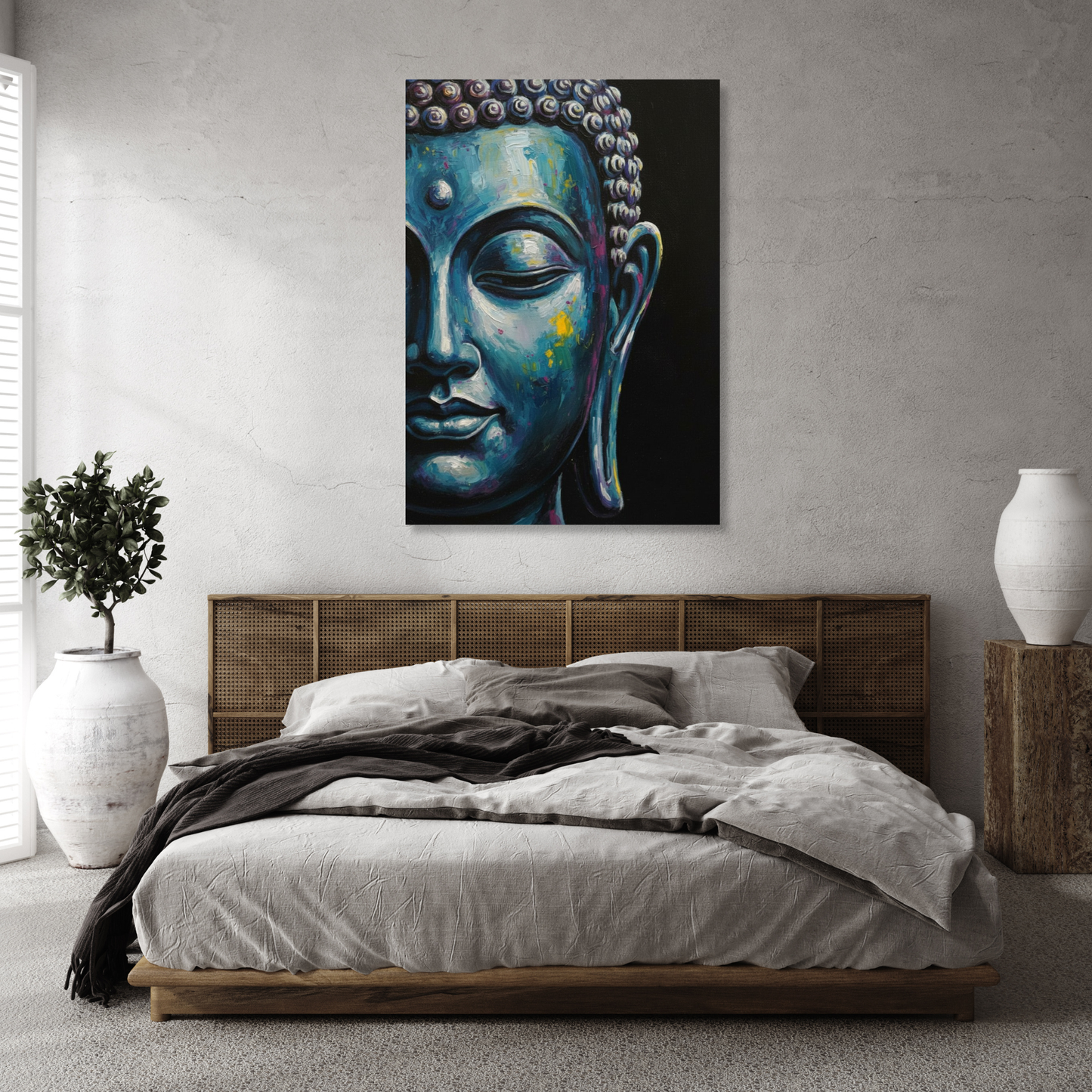 Blue Buddha Wall Art Canvas Print