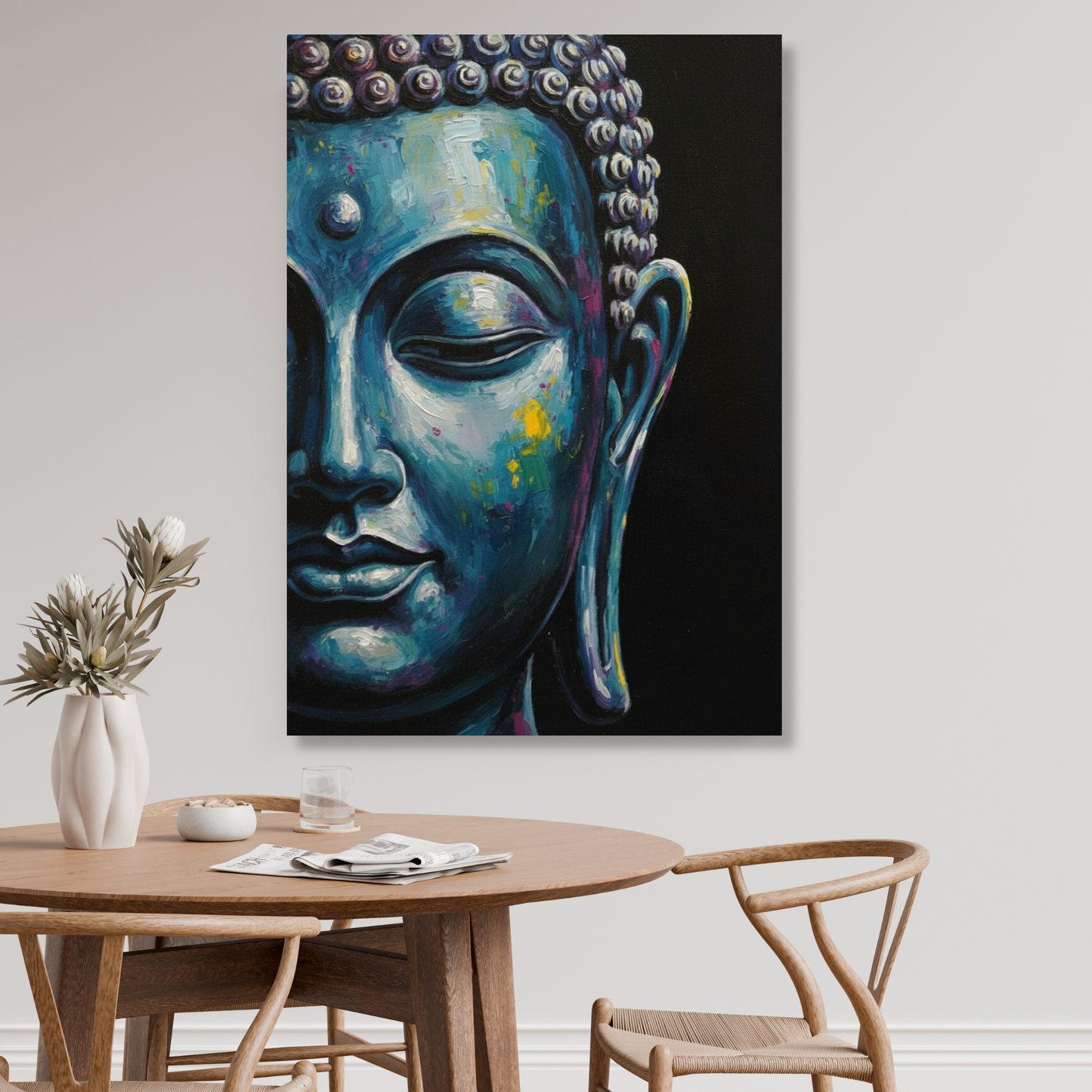 Blue Buddha Wall Art Canvas Print