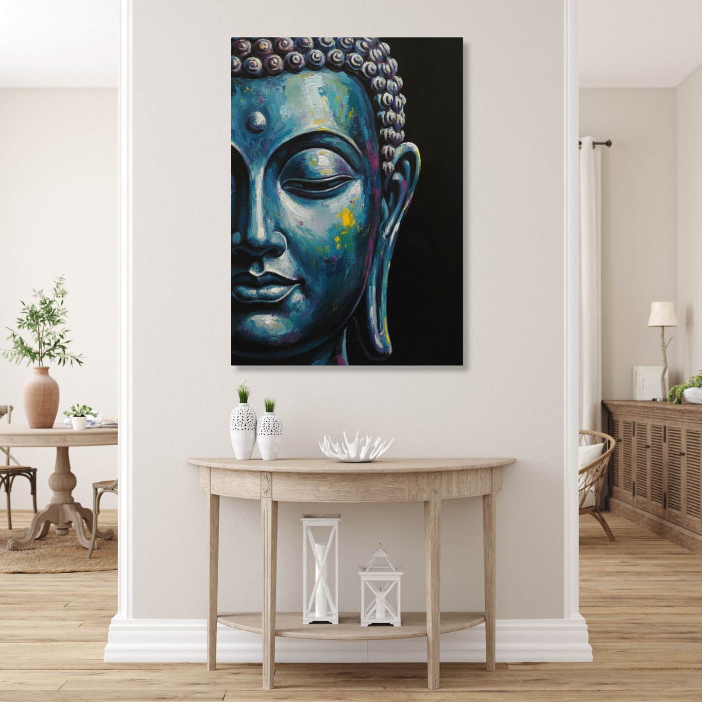 Blue Buddha Wall Art Canvas Print