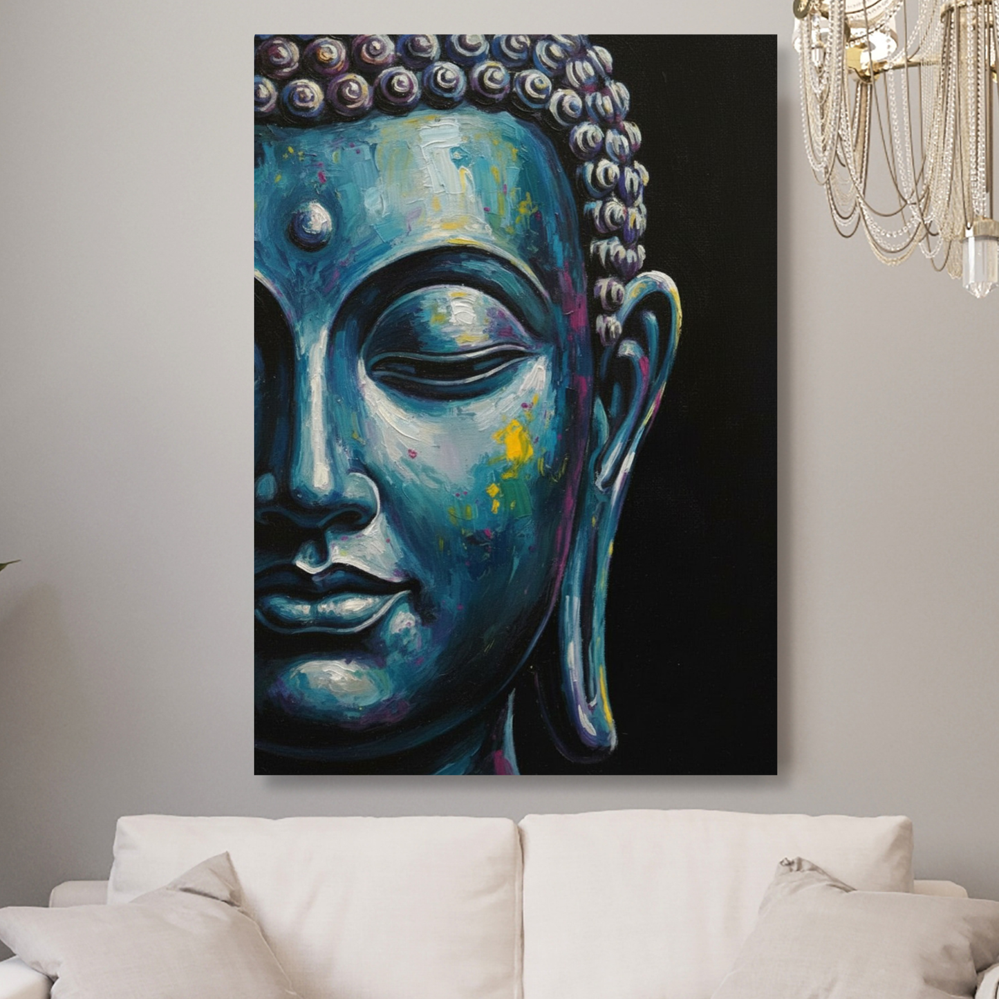Blue Buddha Wall Art Canvas Print