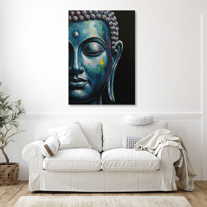 Blue Buddha Wall Art Canvas Print