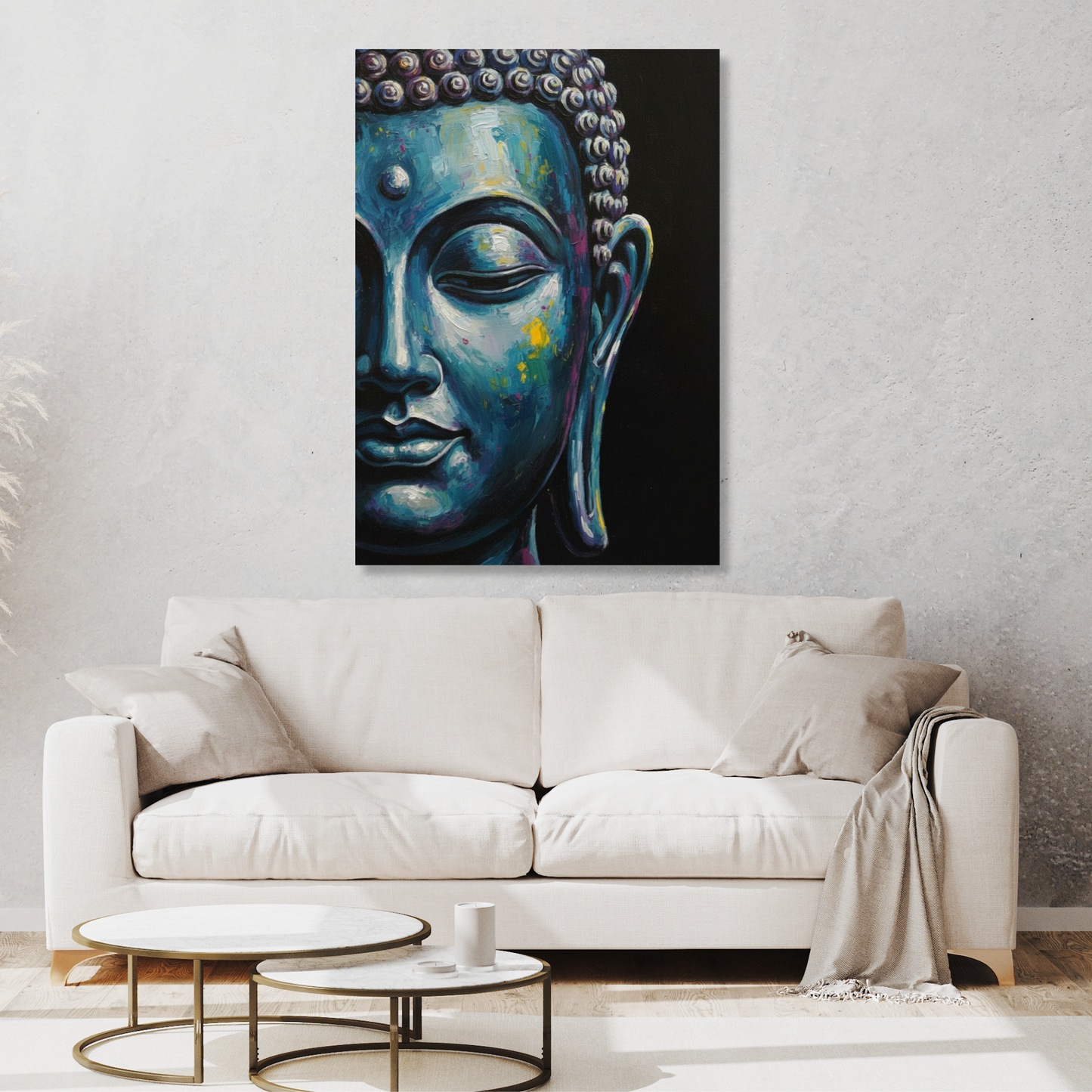 Blue Buddha Wall Art Canvas Print