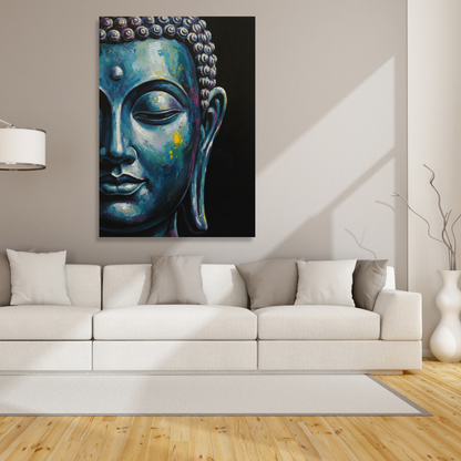 Blue Buddha Wall Art Canvas Print