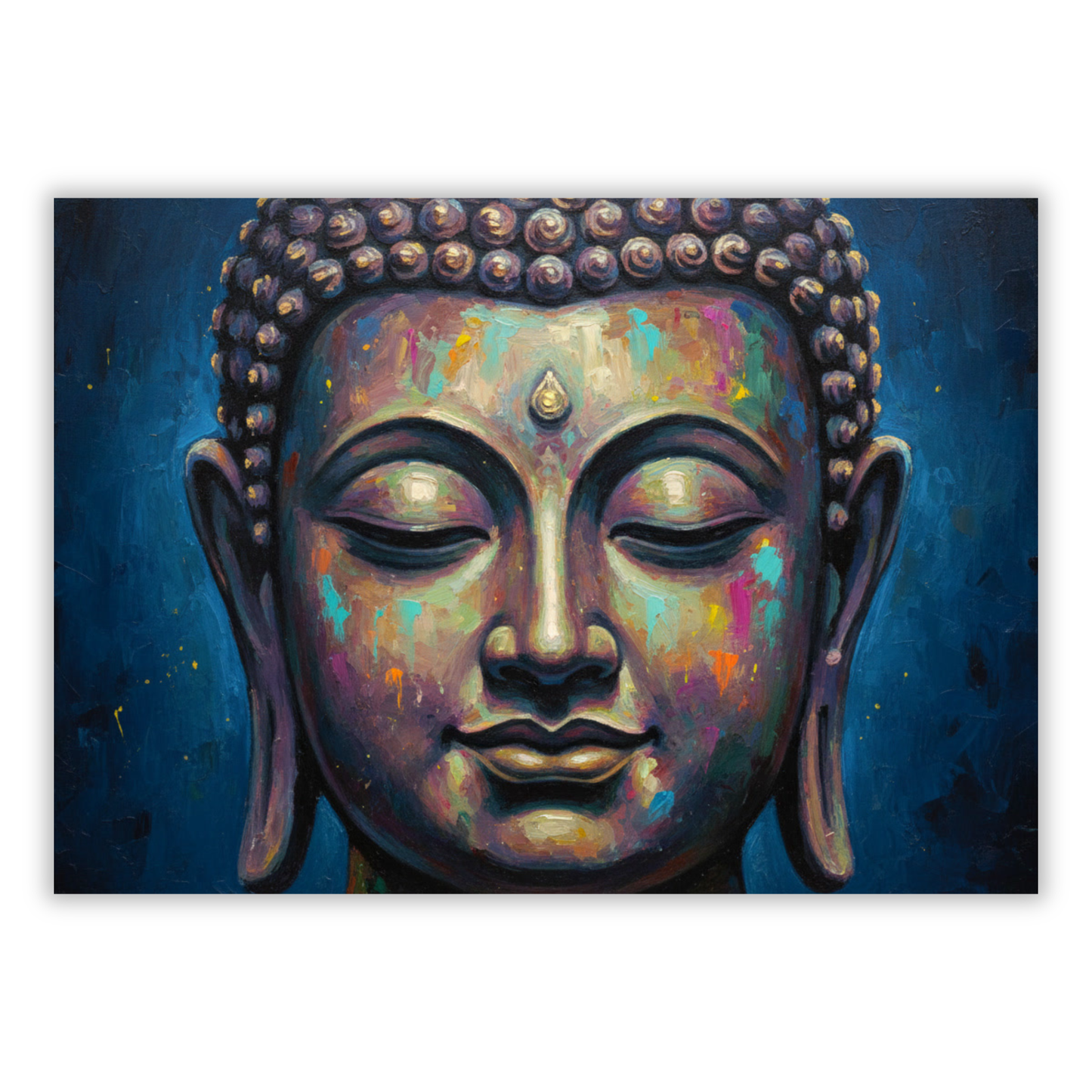 Buddha Art Blue Wall Art Canvas Print