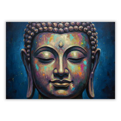 Buddha Art Blue Wall Art Canvas Print