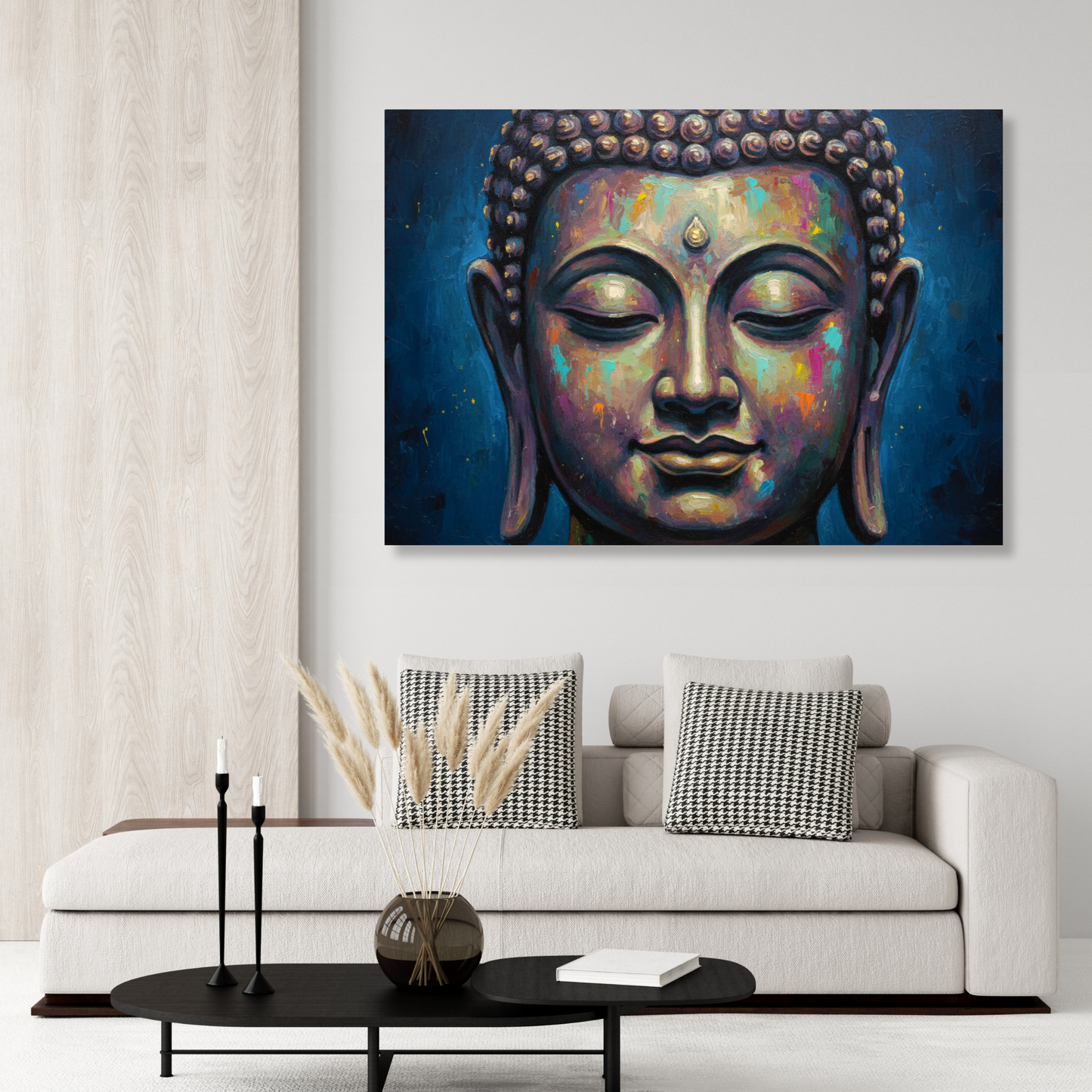 Buddha Art Blue Wall Art Canvas Print