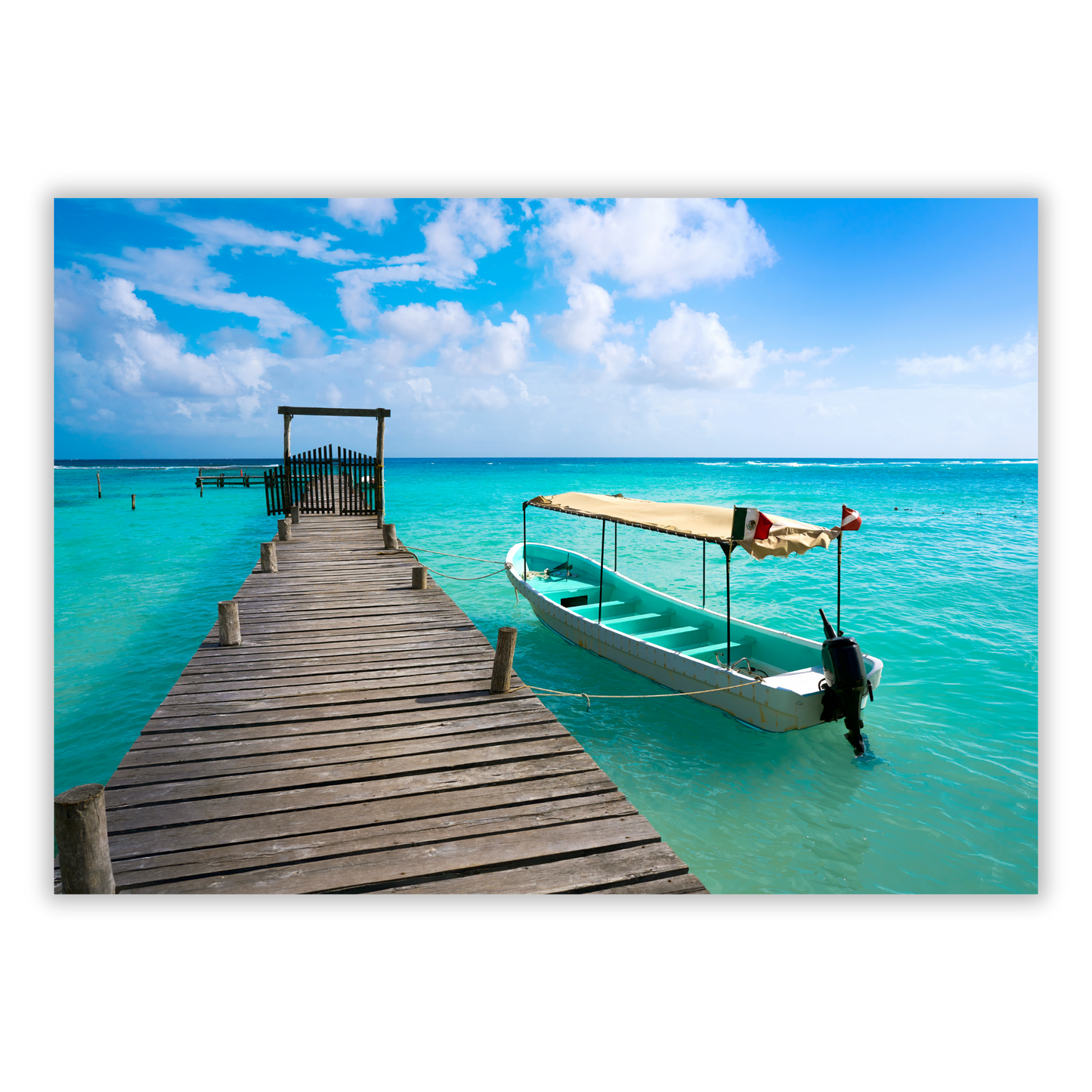 Boat By The Jetty Wall Art Canvas Print