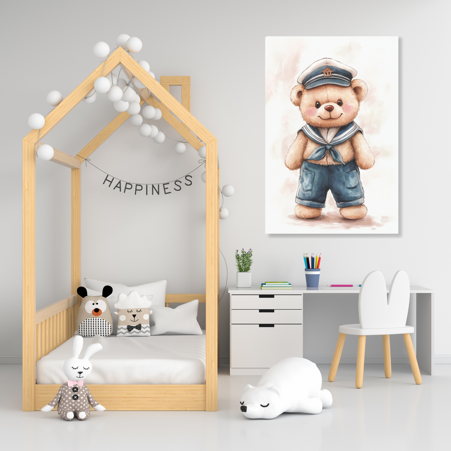 Bobbie Bear Canvas Wall Art Print