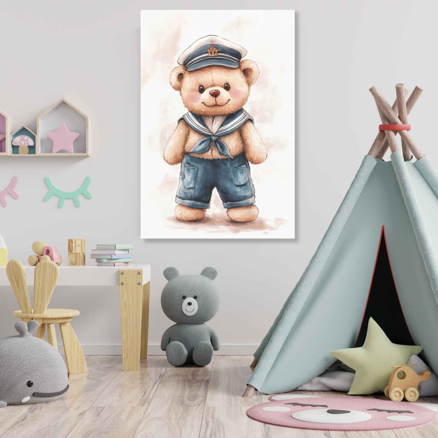 Bobbie Bear Canvas Wall Art Print