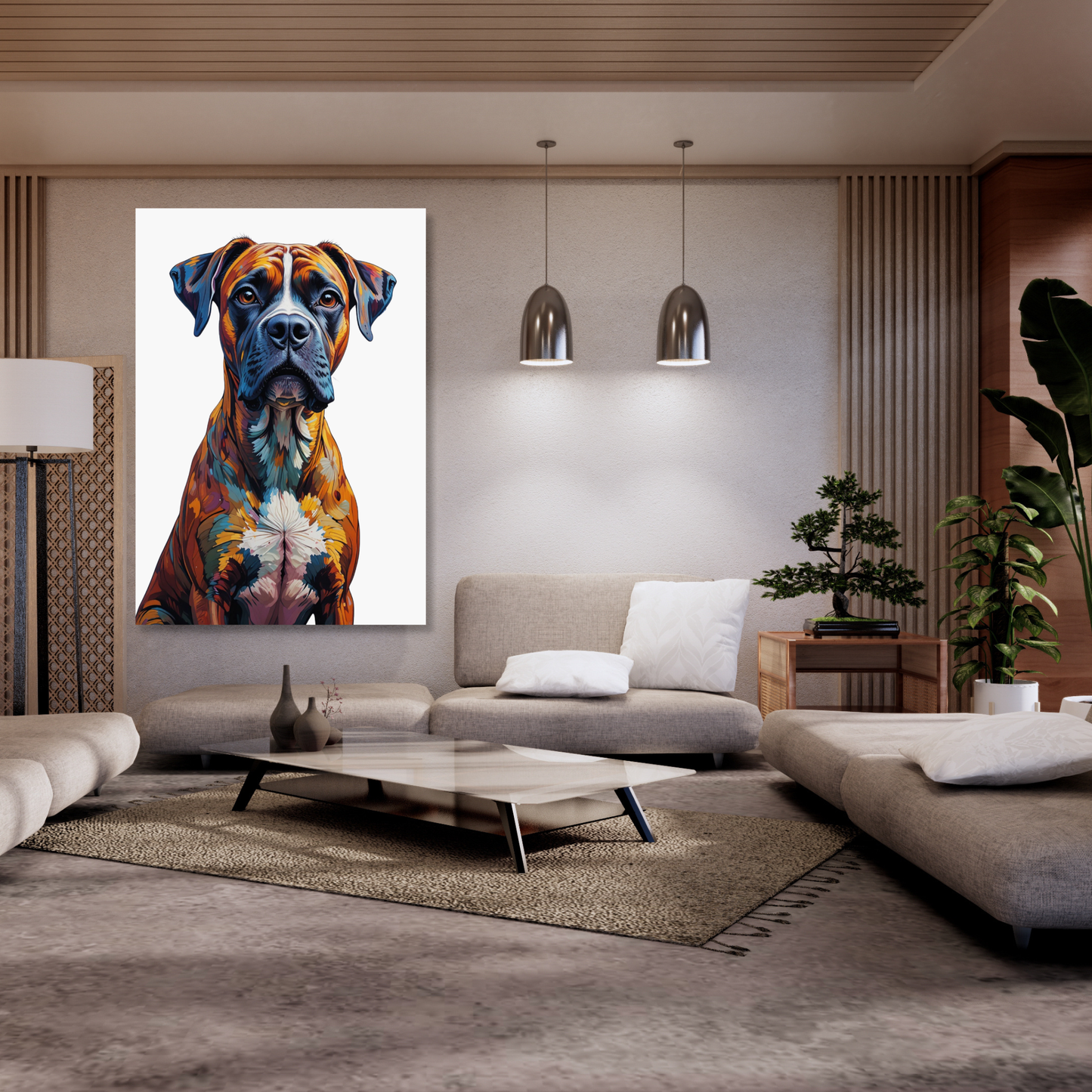 Boxer Dog Wall Art Canvas Print