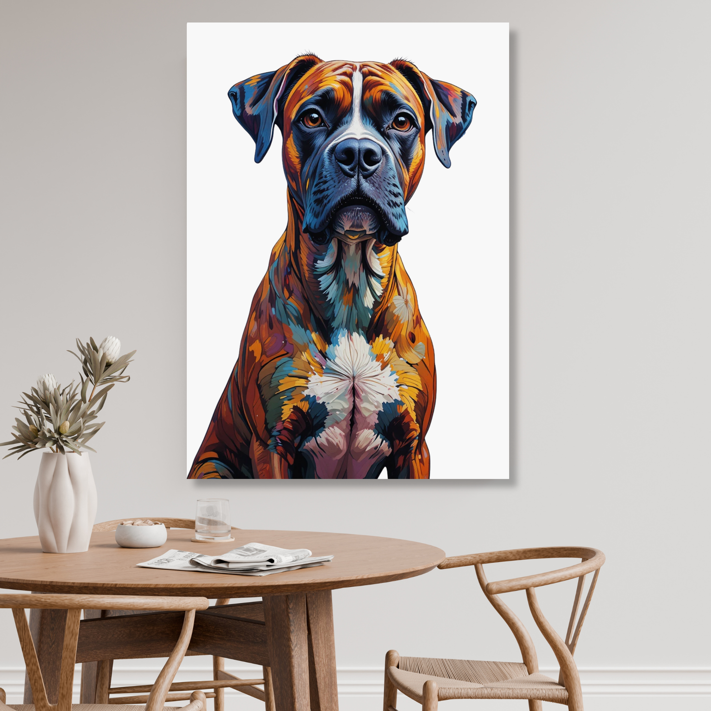 Boxer Dog Wall Art Canvas Print