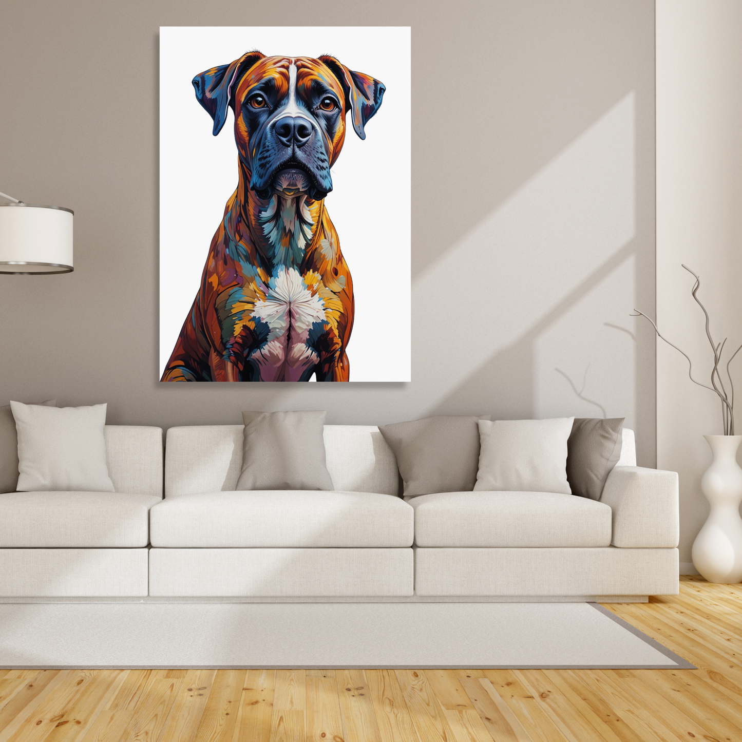 Boxer Dog Wall Art Canvas Print