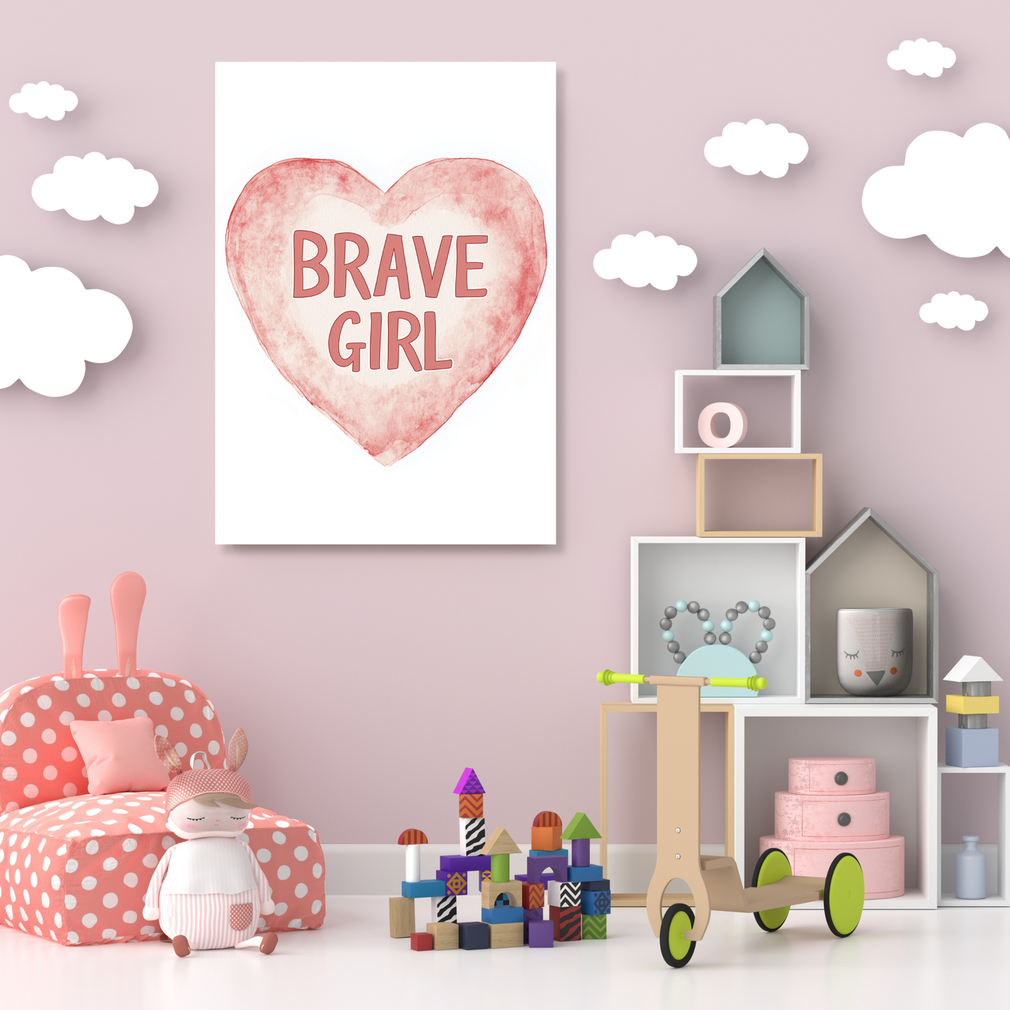 Brave Girl Canvas Wall Art Print