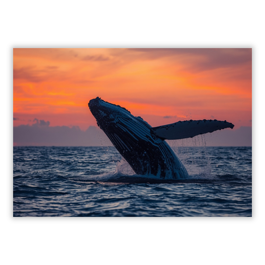 Breaching Humpback Whale Wall Art Canvas Print