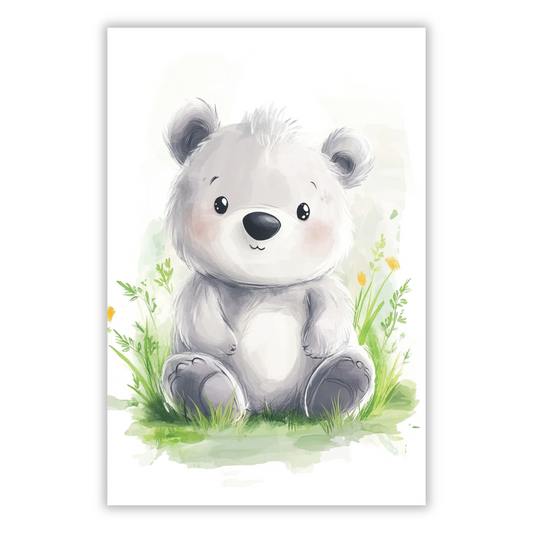 Brooklyn Bear Canvas Wall Art Print