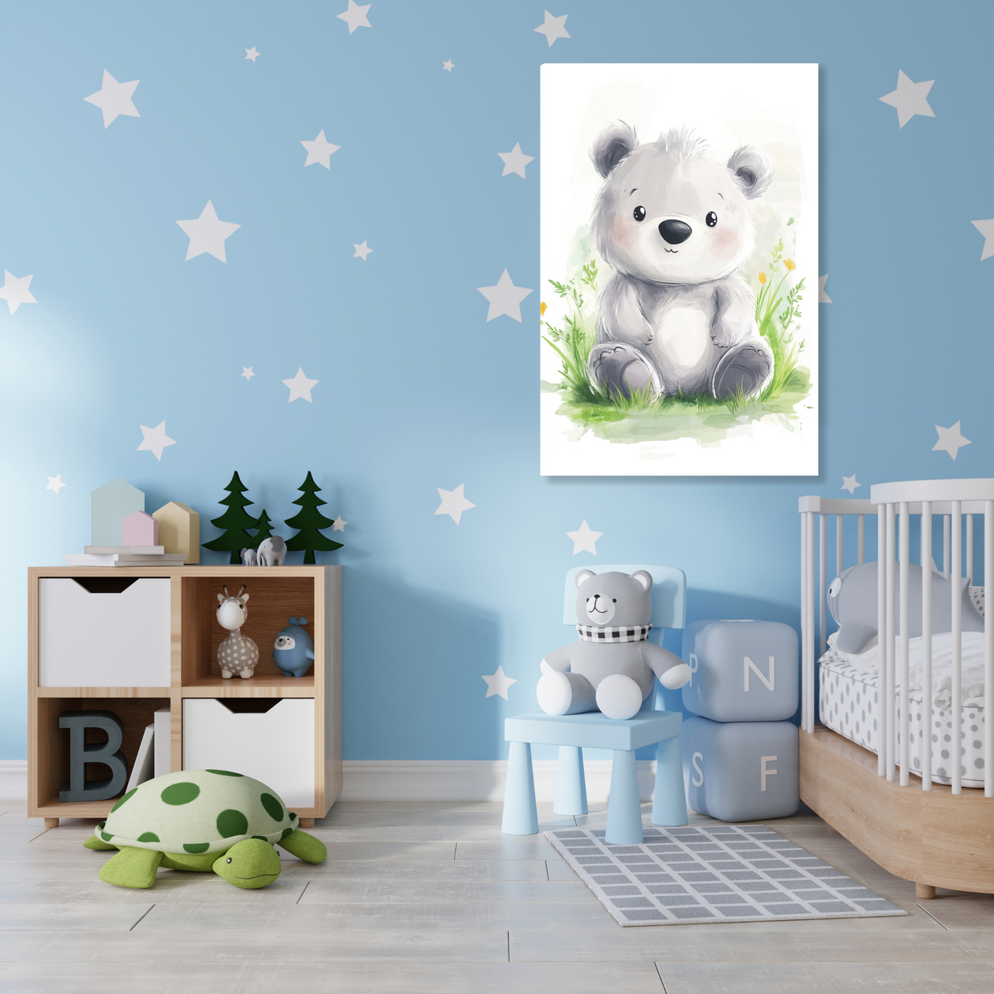 Brooklyn Bear Canvas Wall Art Print