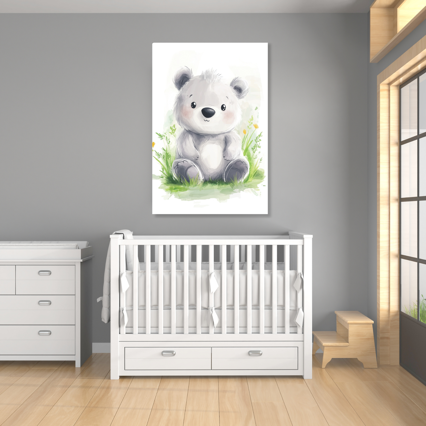 Brooklyn Bear Canvas Wall Art Print