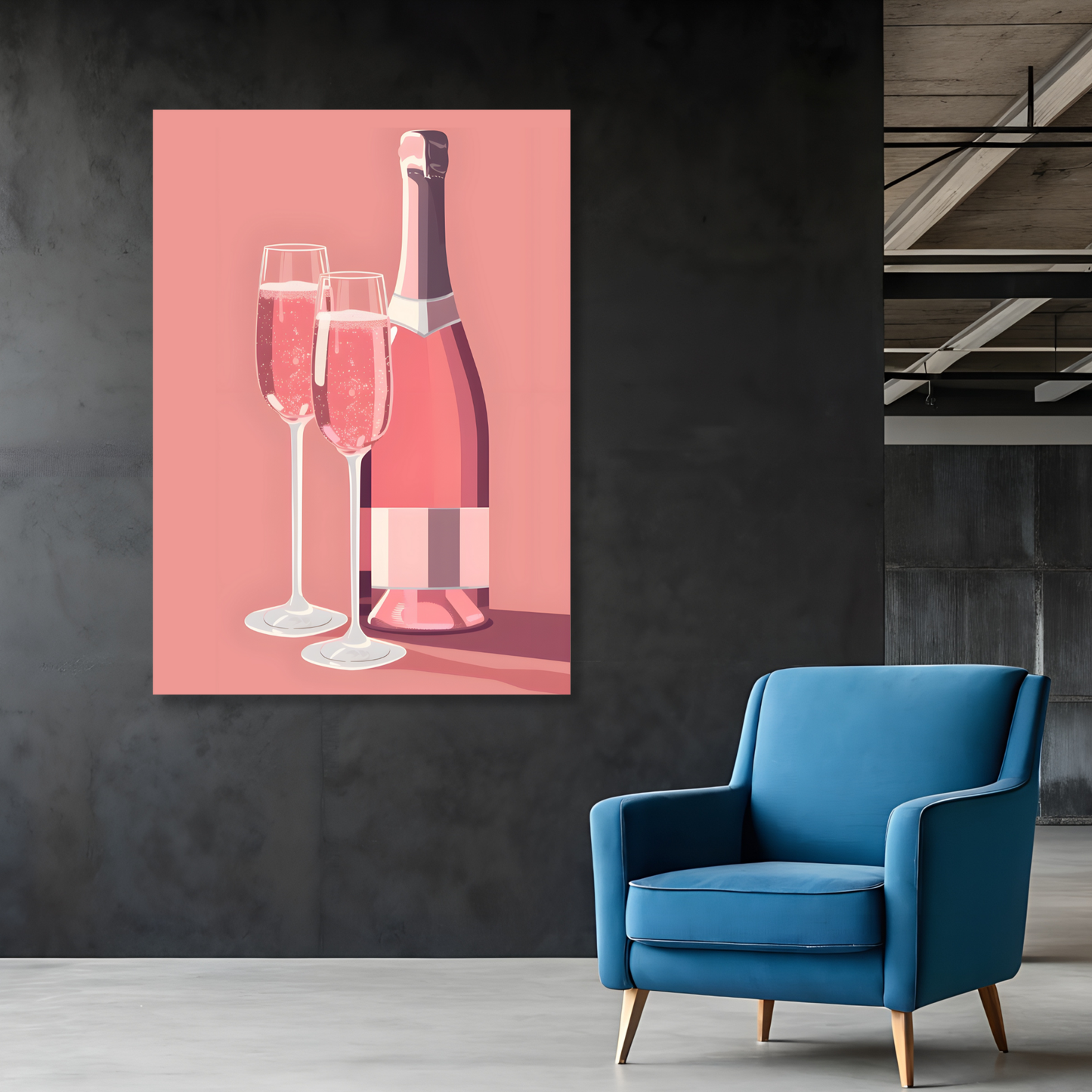 Champagne Wall Art Canvas Print