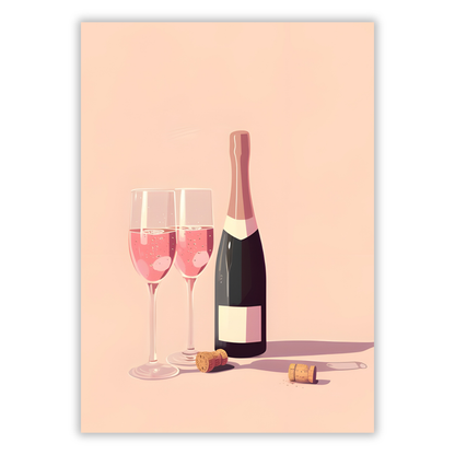 Bottle of Bubbly Wall Art Canvas Print