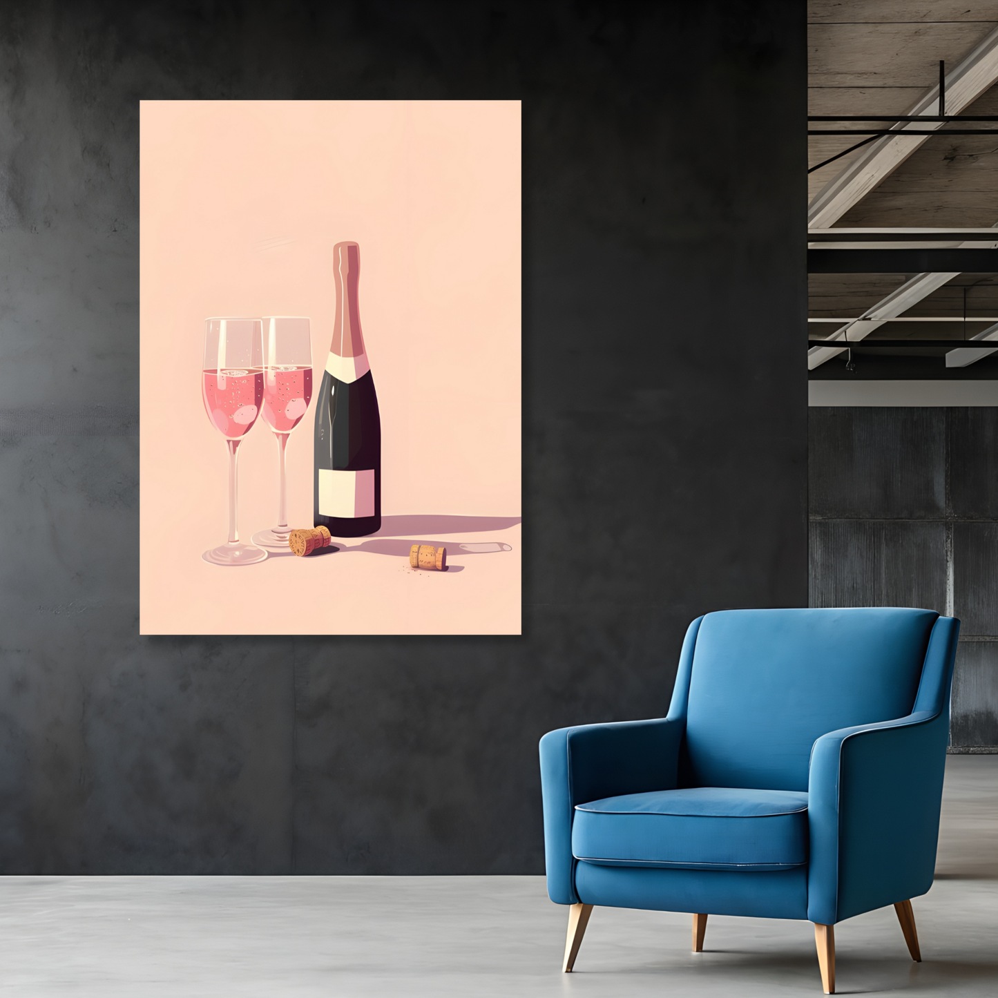 Bottle of Bubbly Wall Art Canvas Print