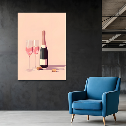 Bottle of Bubbly Wall Art Canvas Print