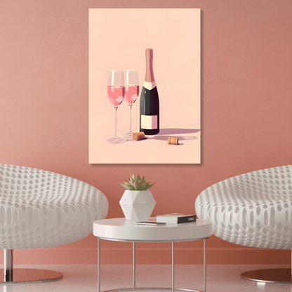 Bottle of Bubbly Wall Art Canvas Print