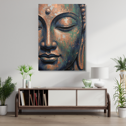 The Face of Buddha Wall Art Canvas Print