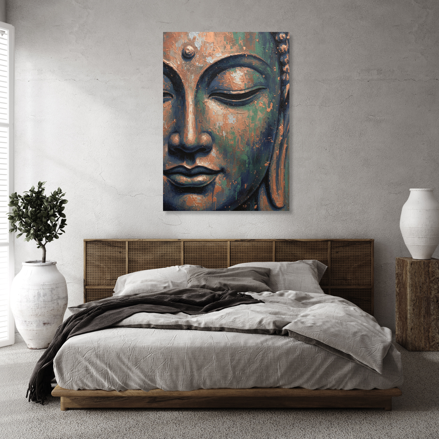 The Face of Buddha Wall Art Canvas Print