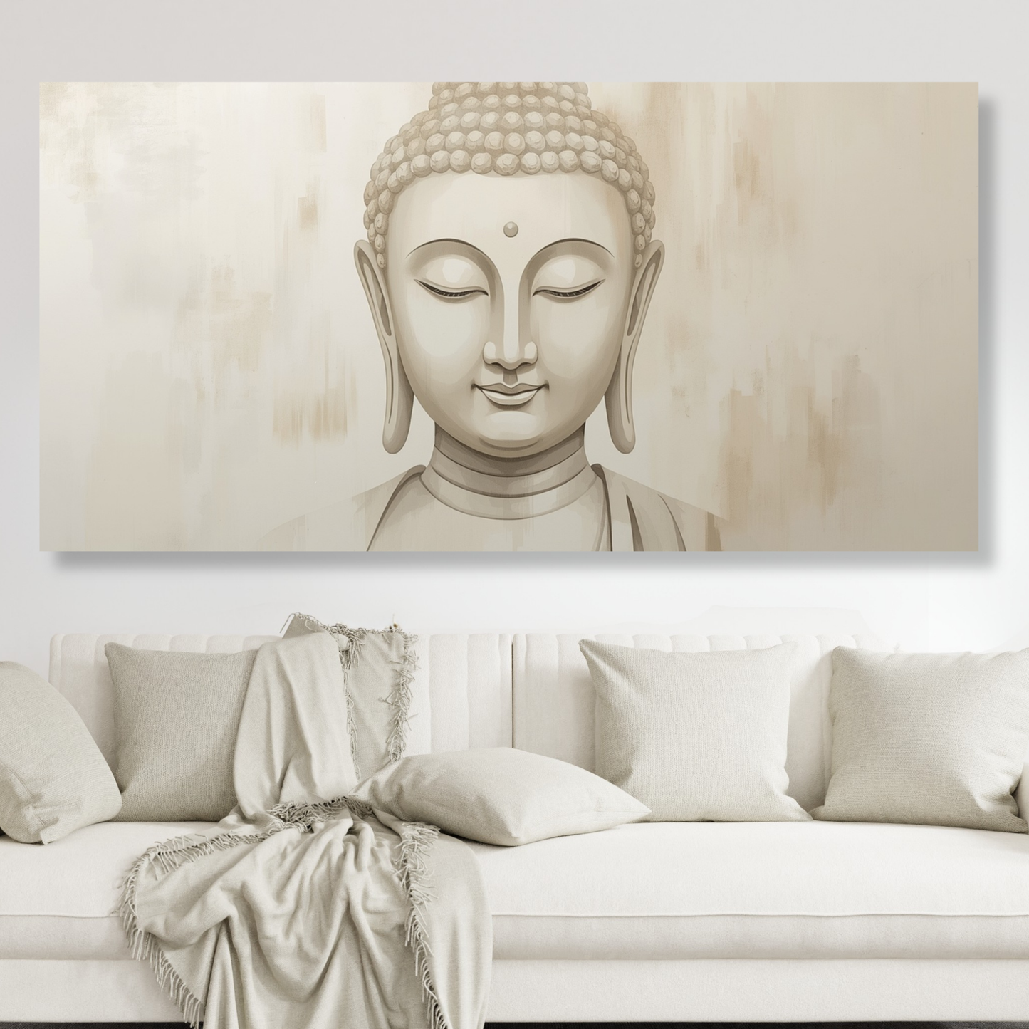 Buddha Earthly Aesthetics Panoramic Wall Art Canvas Print