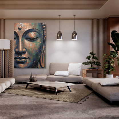 The Face of Buddha Wall Art Canvas Print
