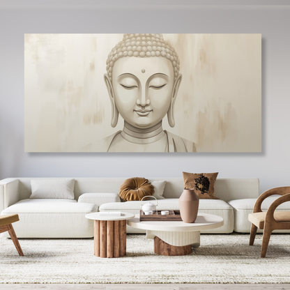 Buddha Earthly Aesthetics Panoramic Wall Art Canvas Print