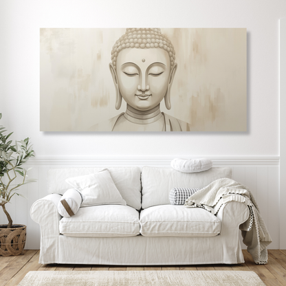 Buddha Earthly Aesthetics Panoramic Wall Art Canvas Print