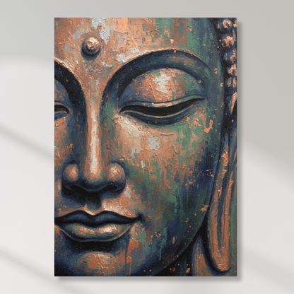 The Face of Buddha Wall Art Canvas Print