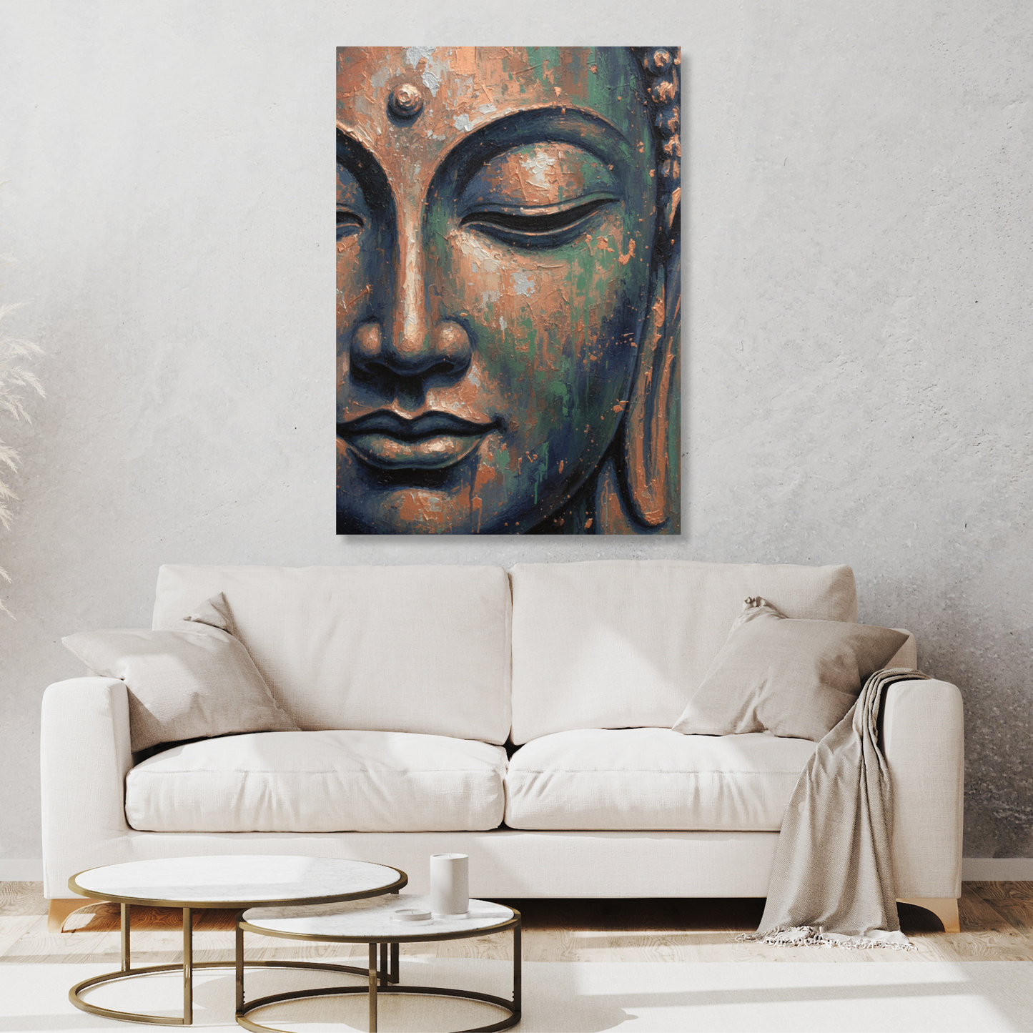 The Face of Buddha Wall Art Canvas Print