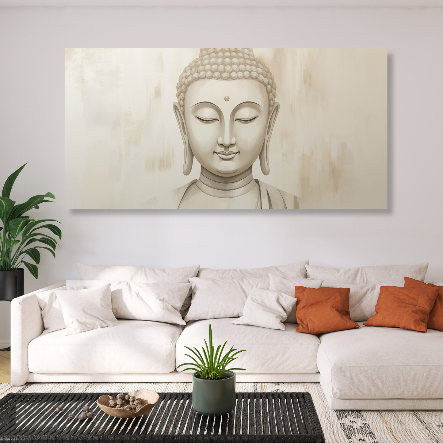 Buddha Earthly Aesthetics Panoramic Wall Art Canvas Print