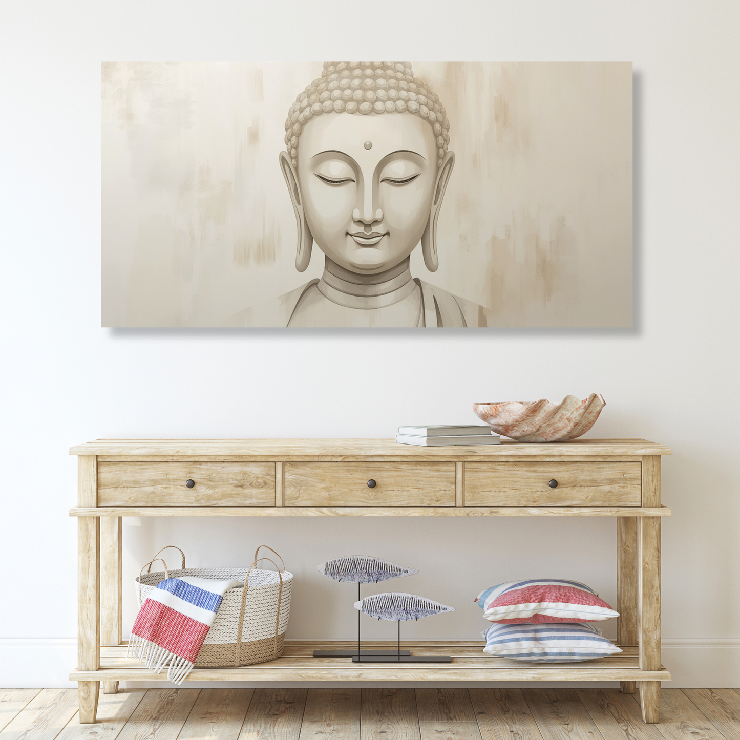 Buddha Earthly Aesthetics Panoramic Wall Art Canvas Print