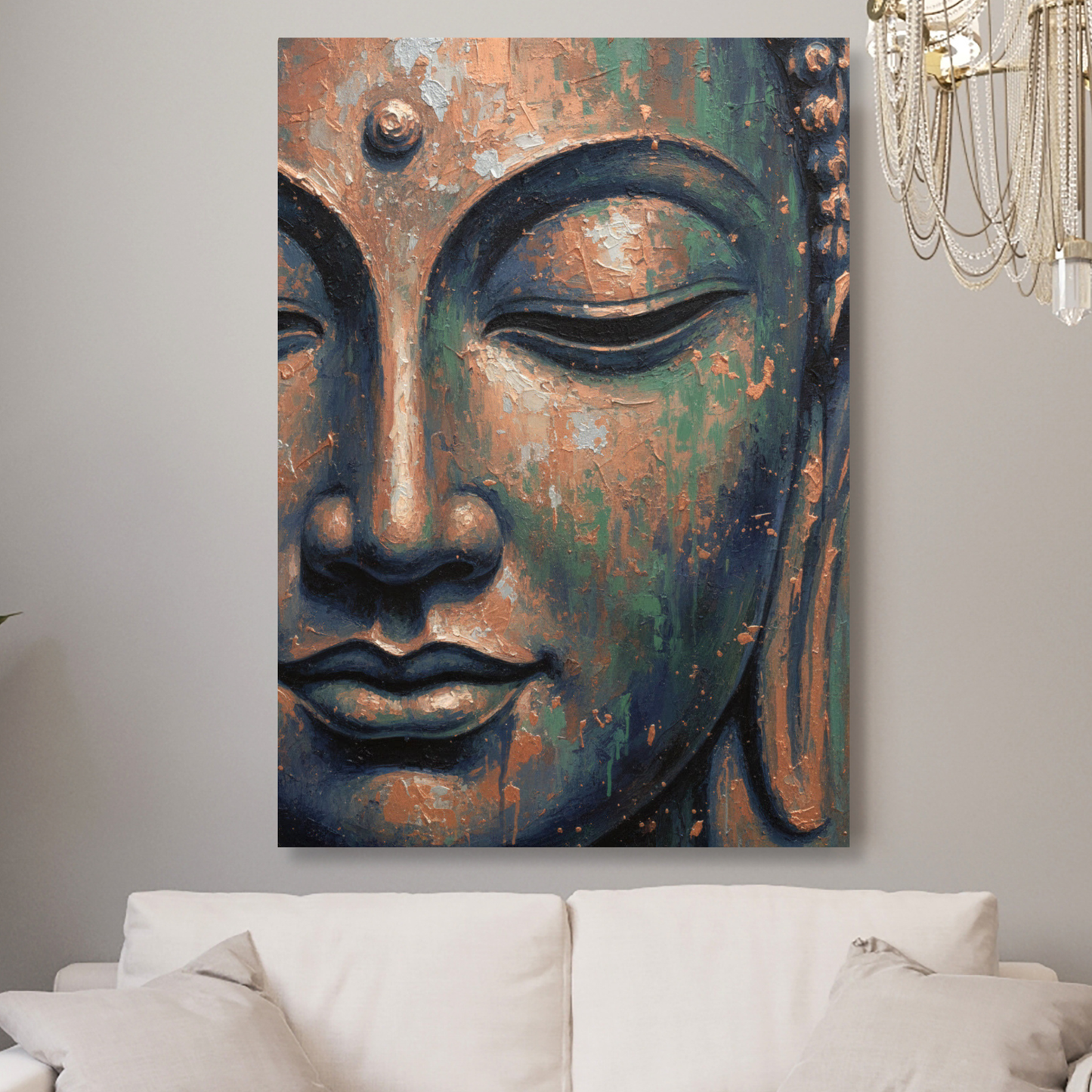 The Face of Buddha Wall Art Canvas Print