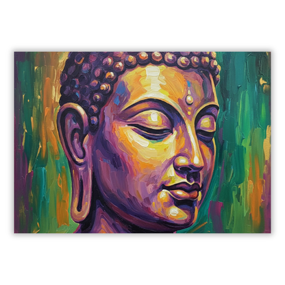 Buddha Art Green & Gold Wall Art Canvas Print