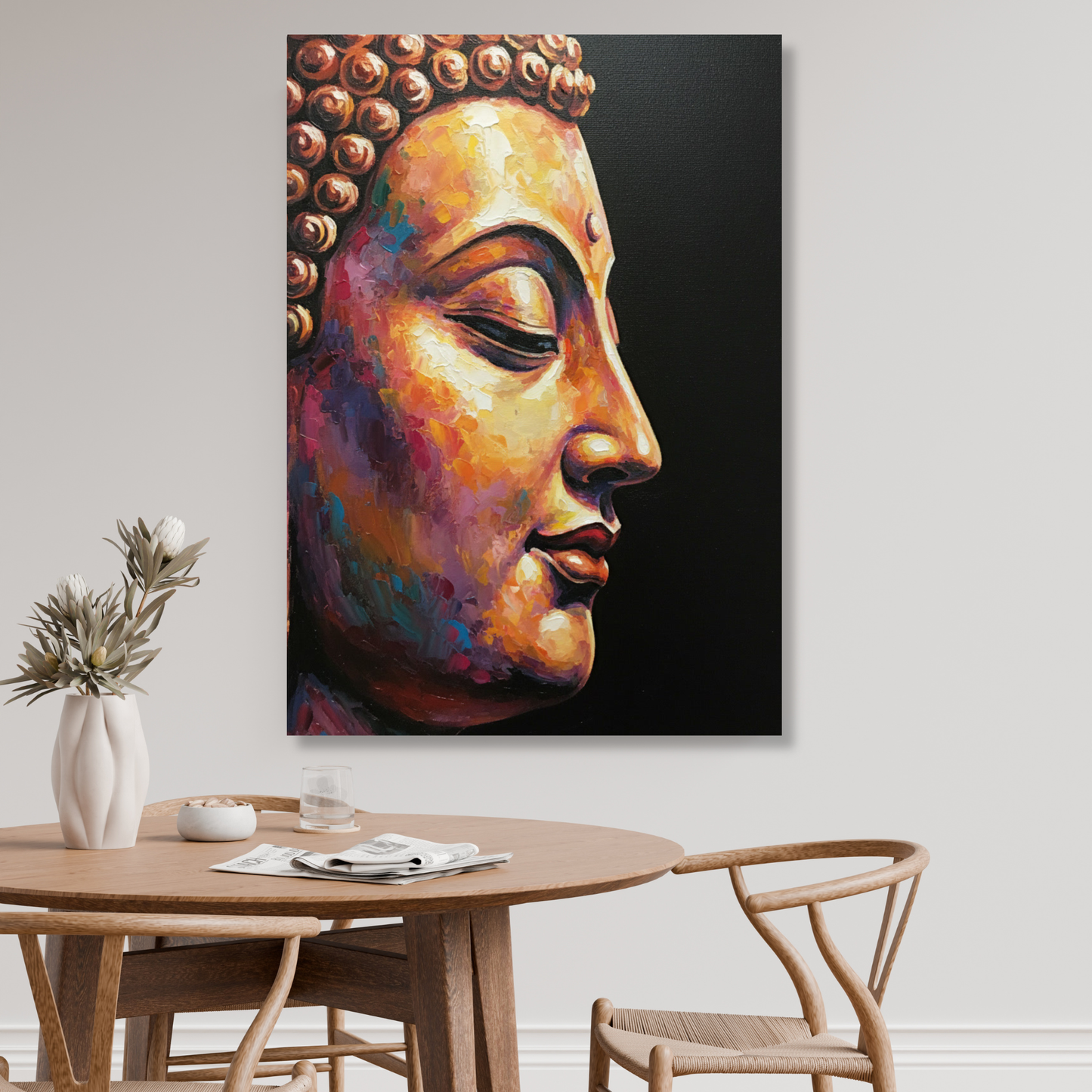 Side View Buddha Wall Art Canvas Print