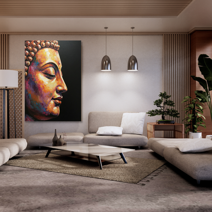 Side View Buddha Wall Art Canvas Print