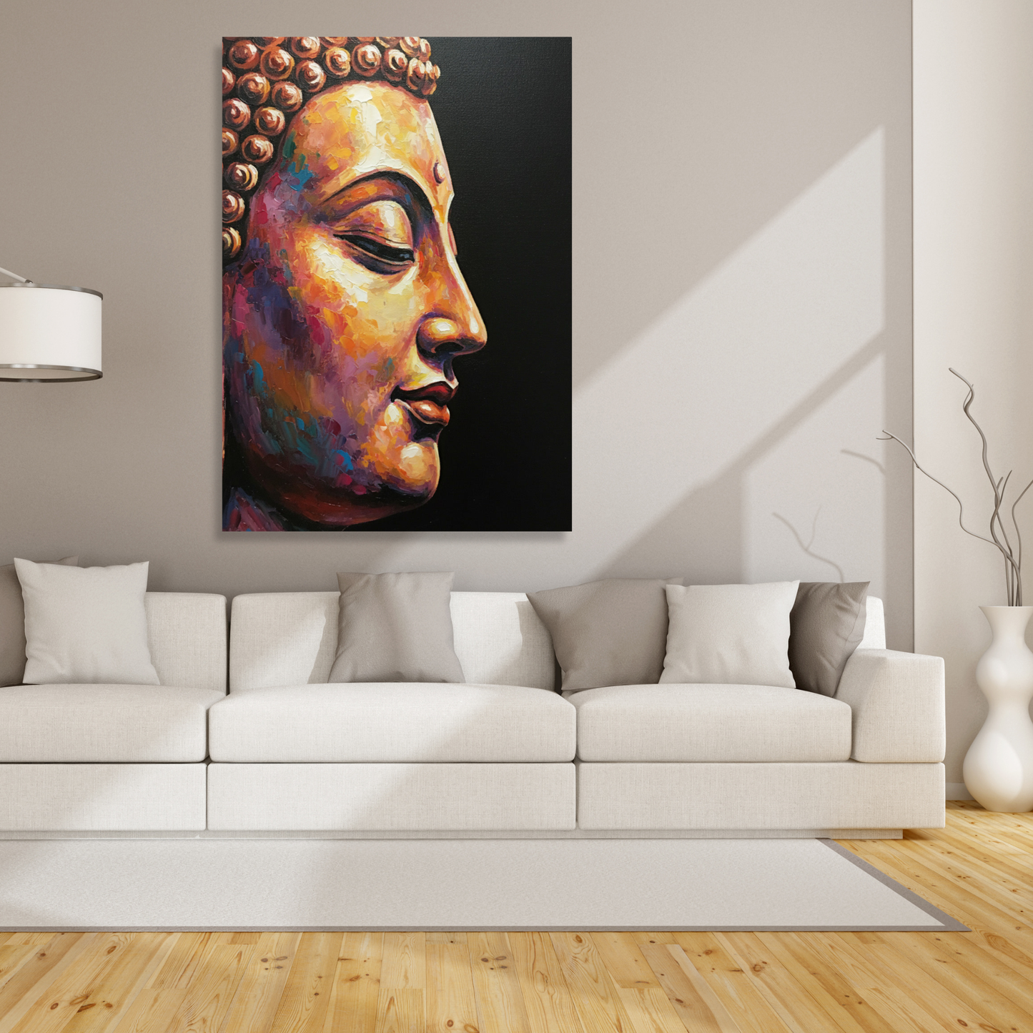 Side View Buddha Wall Art Canvas Print