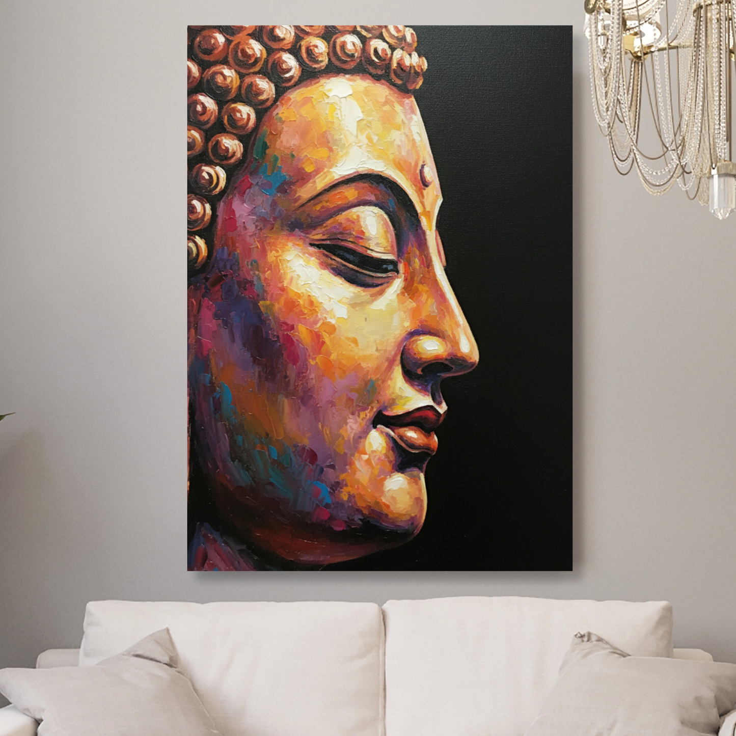 Side View Buddha Wall Art Canvas Print