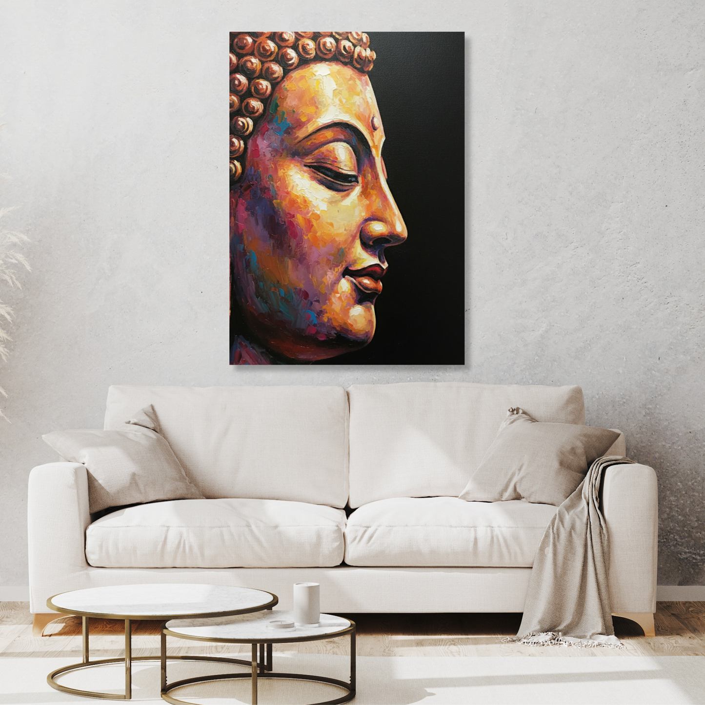 Side View Buddha Wall Art Canvas Print