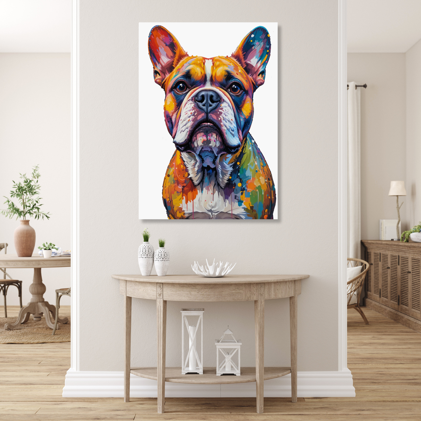 Bulldog Dog Wall Art Canvas Print