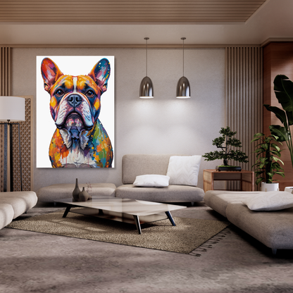Bulldog Dog Wall Art Canvas Print